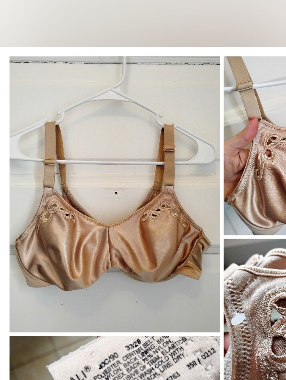 NWT Bali Champagne Satin Support Underwire Bra